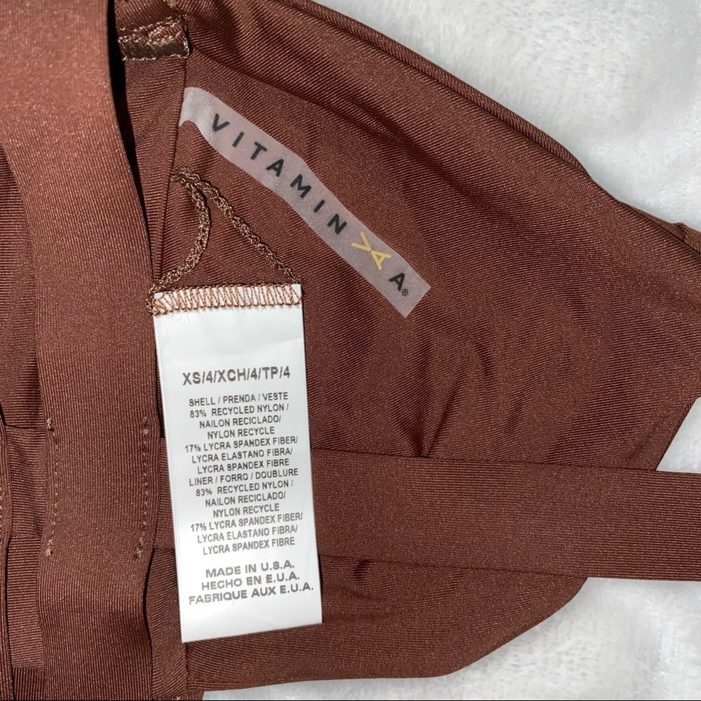 Vitamin A Neutra Bralette Swim Top -NWT $110 - Vintage Brown EcoLux - Size 4/XS - Picture 8 of 12